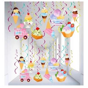 Ice Cream Party Hanging Decorations, NWT!! Puffy Ice Cream Not Included